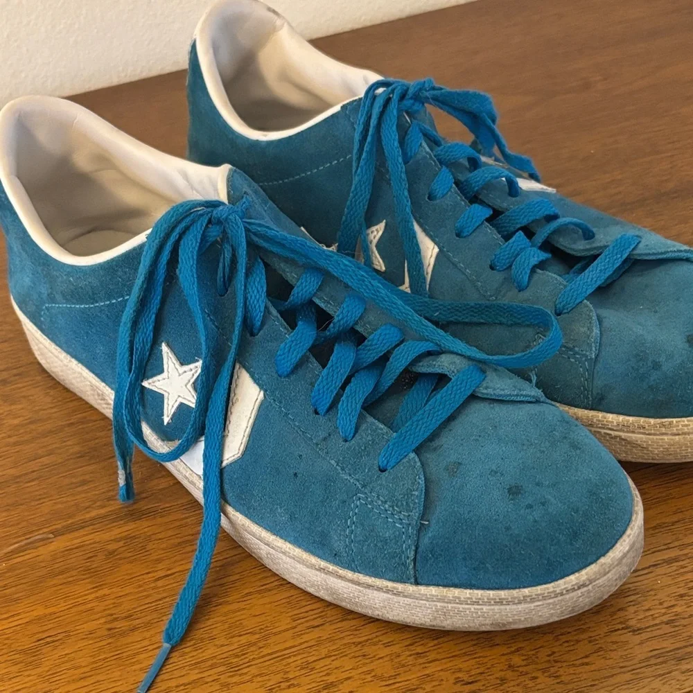 VTG Mens Converse All Star Pro Low Suede Blue White Mens‎ 12